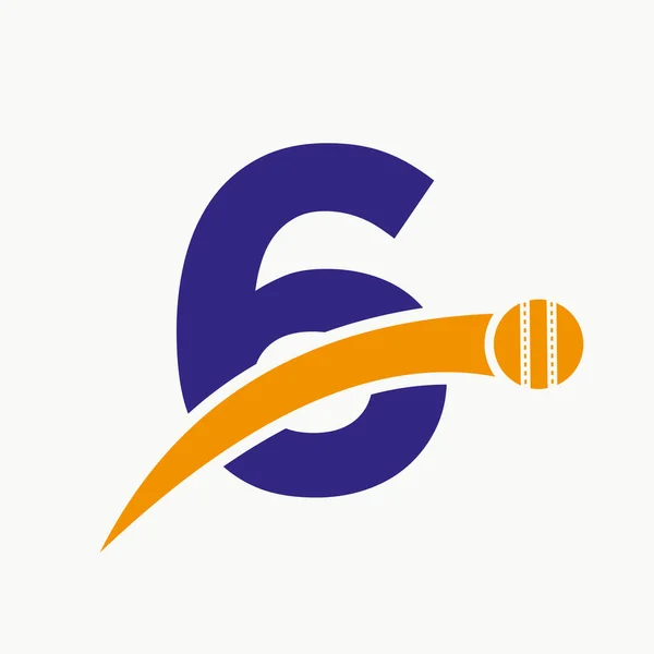 Cricket Logo Letter Moving Cricket Ball Icon Cricket Ball Logo — Stock Vector