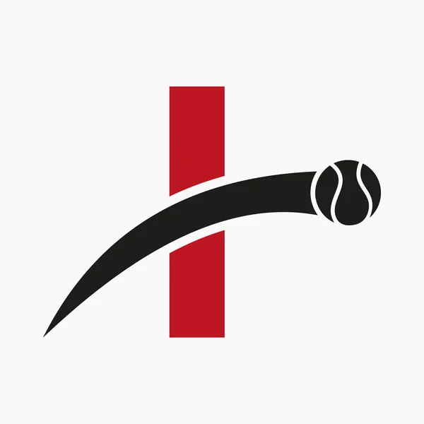 Логотип Тенісу Літеру Піктограмою Тенісного Яча Шаблон Тенісного Логотипу — стоковий вектор