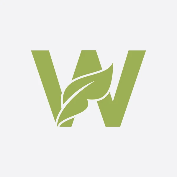 Lettera Leaf Logo Modello Vettoriale Del Logotipo Eco Farm Simbolo — Vettoriale Stock