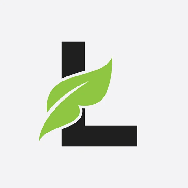 Буква Leaf Логотип Вектора Экофермы Органический Символ — стоковый вектор