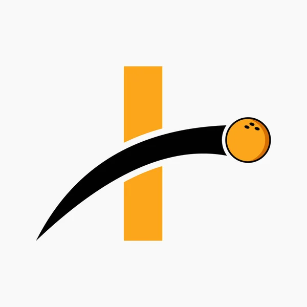 Bowling Logosu Hareket Eden Top Simgesiyle Bowling Topu Sembolü — Stok Vektör