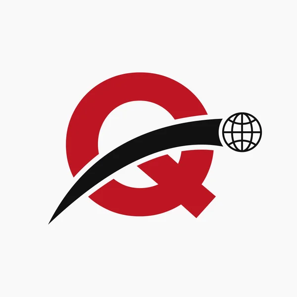 Концепція Логотипу Літери Глобальним Шаблоном Піктограм Світу Векторний — стоковий вектор