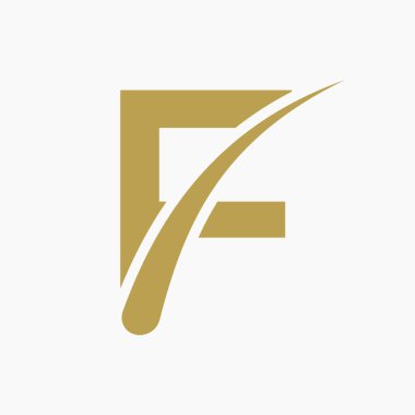 F harfi saç tedavisi logo vektör şablonu. Saç Bakımı Sembolü