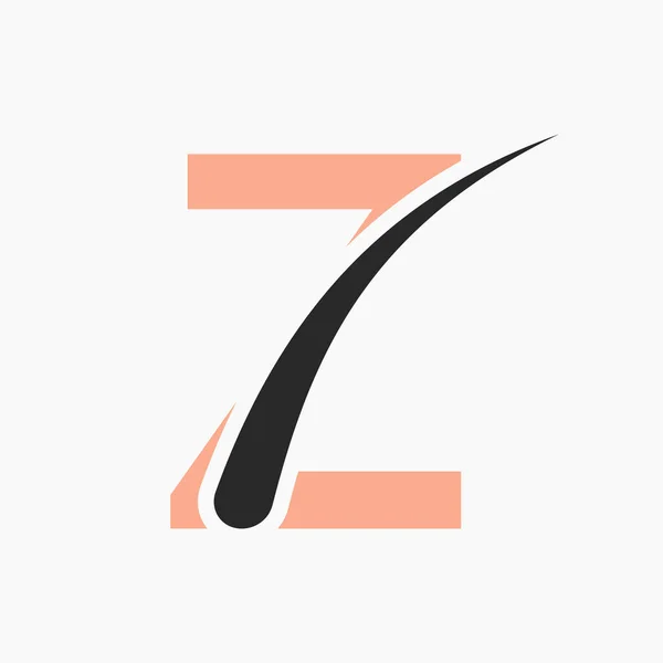 Modèle Vectoriel Logo Traitement Des Cheveux Lettre Symbole Soin Des — Image vectorielle
