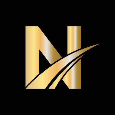 Baş harf harfi logo tasarımı sembolü. Harf N Logotype İmza Şablonu