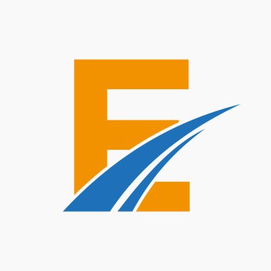 E Logosu, E Letter Logo Tasarım Şablonu