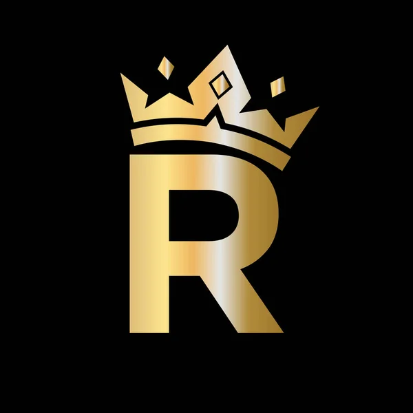 字母R冠冕标志 字母R矢量选项卡上的皇家标志 奢华的标志 — 图库矢量图片