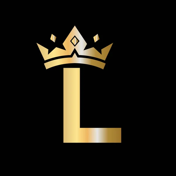 Letter Crown Logo Crown Logo Letter Vector Template Beauty Fashion — Vetor de Stock