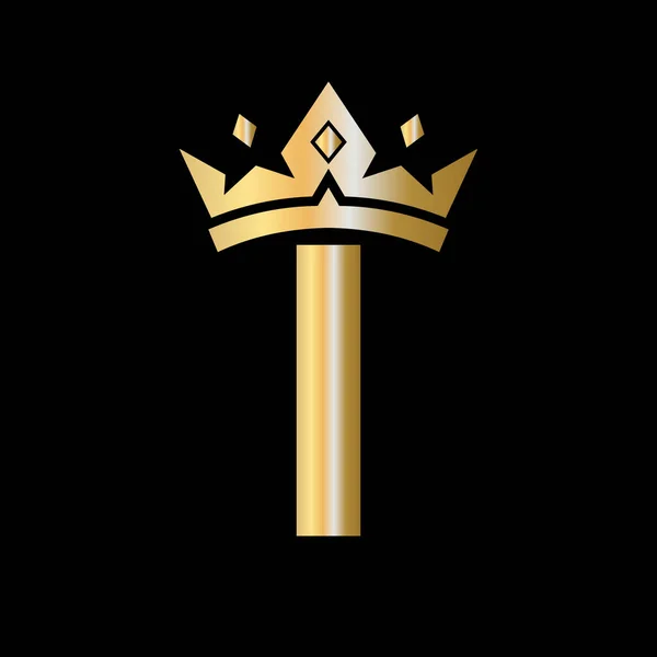 Letter Crown Logo Crown Logo Letter Vector Template Beauty Fashion — Stok Vektör