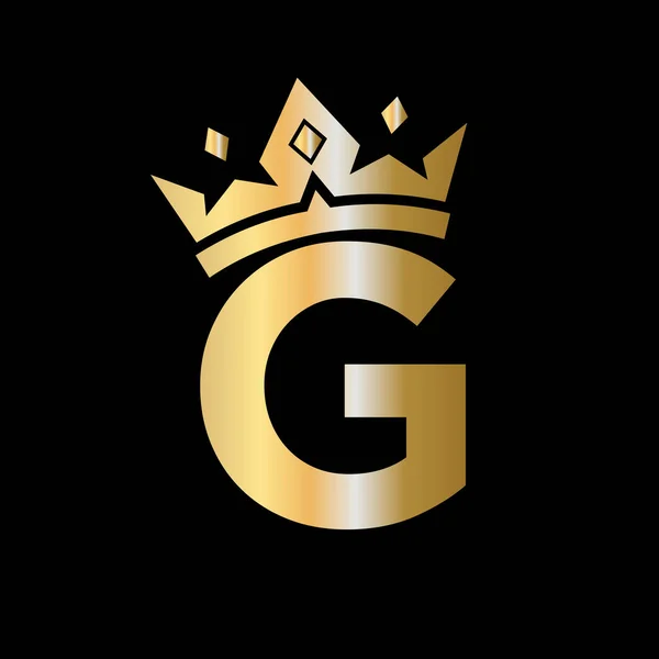 Buchstabe Crown Logo Krone Logo Auf Buchstabe Vektor Vorlage Für — Stockvektor