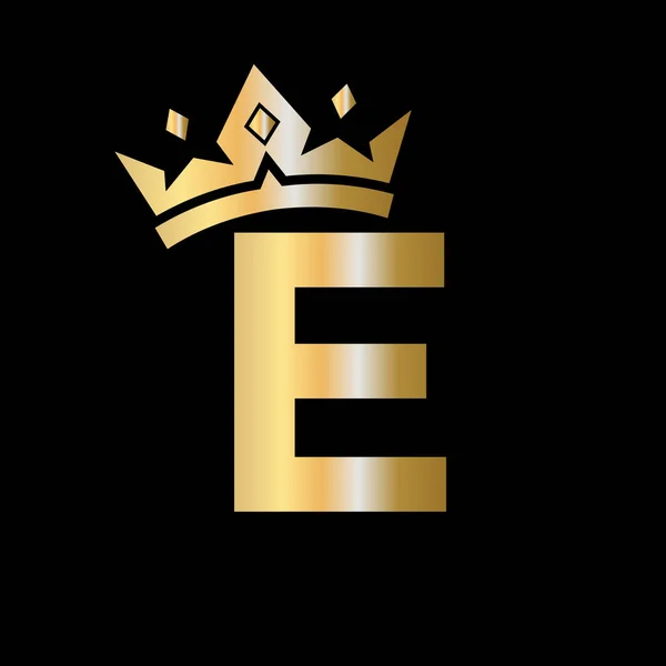 Harfi Crown Logosu Güzellik Moda Yıldız Zarif Lüks Şaret Çin — Stok Vektör