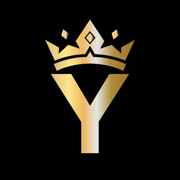 Γράμμα Crown Logo Λογότυπο Crown Στο Γράμμα Διάνυσμα Πρότυπο Για — Διανυσματικό Αρχείο