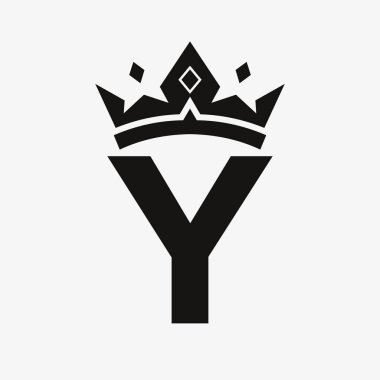 Güzellik, Moda, Zarif, Lüks İşaret İçin Y Vektör Şablonu üzerindeki Crown Logosu