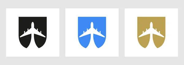 Trópusi Utazási Logó Betűn Koncepció Repülőgép Repülési Szimbólum Sablonja — Stock Vector