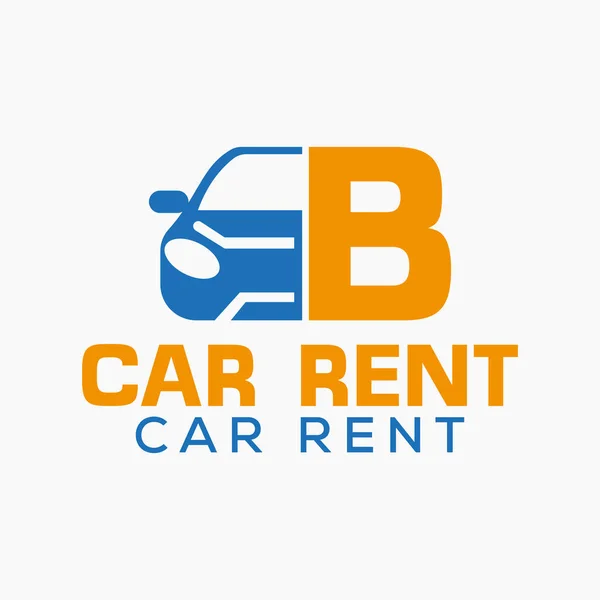 List Rent Car Logo Design Szablon Symbol Logo Samochodu Samochodowego — Wektor stockowy