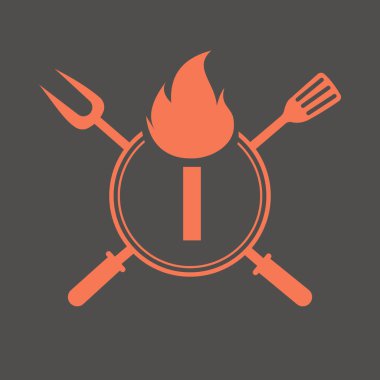 Logosu Izgara Çatalı ve Spatula Simgesi olan Mektup I. Sıcak Izgara Sembolü