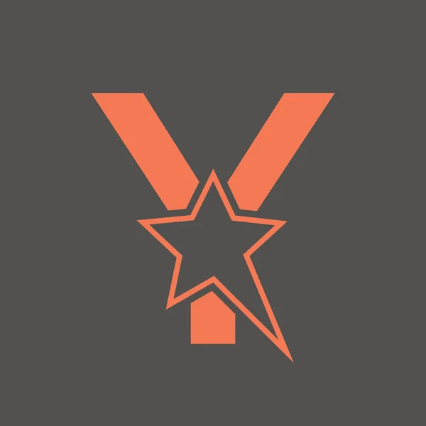 Star Logo Brief Moving Star Symbool Vector Sjabloon — Stockvector