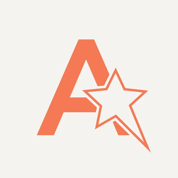 Star Logo Brief Moving Star Symbool Vector Sjabloon — Stockvector