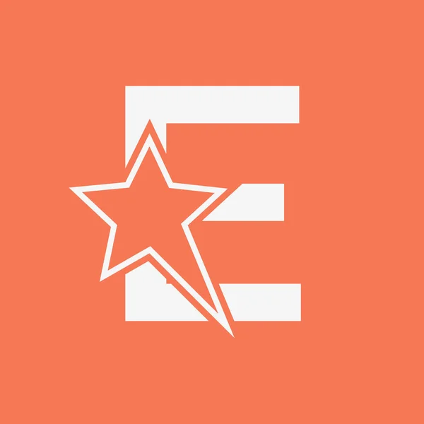 Logo Stella Sulla Lettera Moving Star Simbolo Modello Vettoriale — Vettoriale Stock