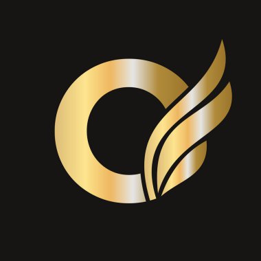 O Kanadı Logo Taşımacılık Sembolü Tasarımı. Wing Logotype Şablonu