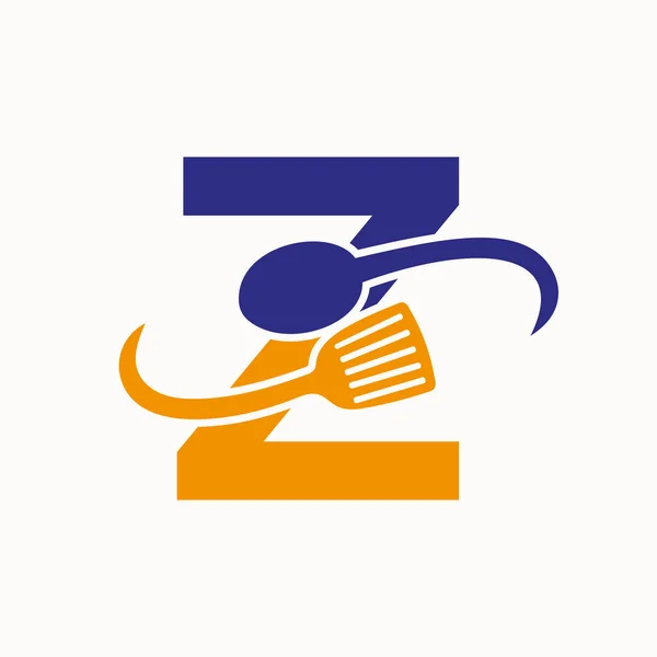 Letter Restaurant Logo Combined Spatula Spoon Icon — Stock Vector