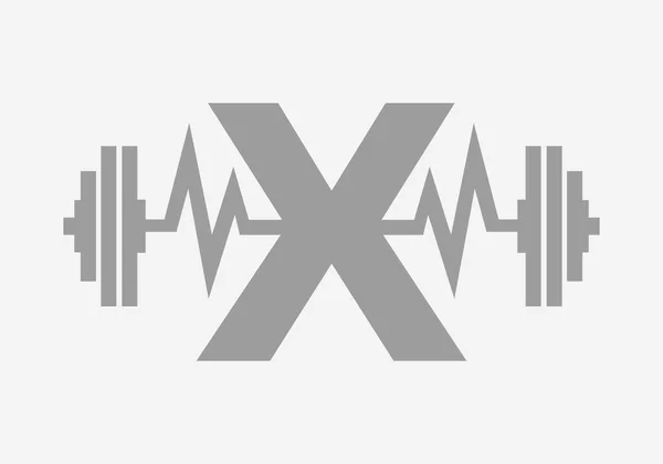 Dopis Fitness Gym Logo Symbol Logotypu Fitness — Stockový vektor