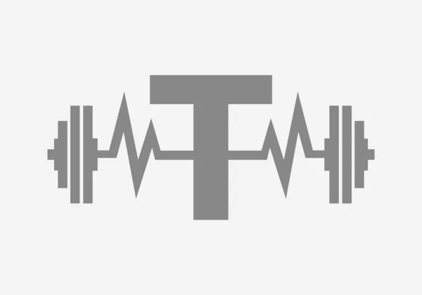 Buchstabe Fitness Gym Logo Fitness Logotyp Symbol — Stockvektor
