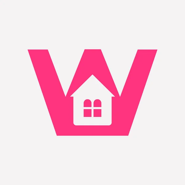 Buchstabe Home Konzept Mit Haus Ikone Für Immobilien Symbol — Stockvektor
