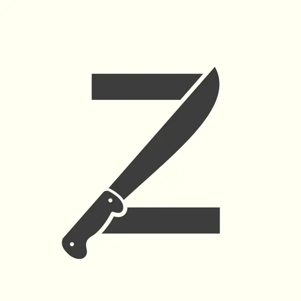 Γράμμα Μαχαίρι Λογότυπο Σχεδιασμός Διάνυσμα Πρότυπο Μαχαίρι Σύμβολο Αλφάβητο — Διανυσματικό Αρχείο