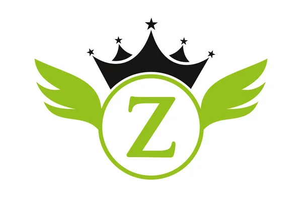 Логотип Крила Літеру Concept Crown Icon Векторний Шаблон Символ Крила — стоковий вектор