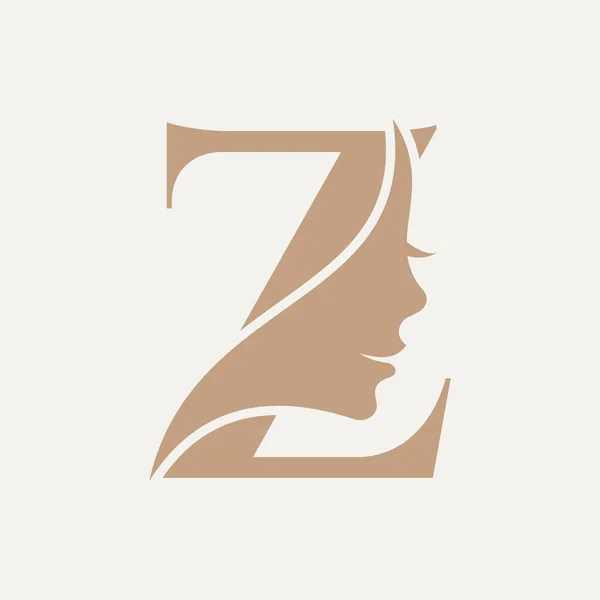 Woman Face Logo Letter Beauty Spa Symbol Woman Face Icon — Stock Vector