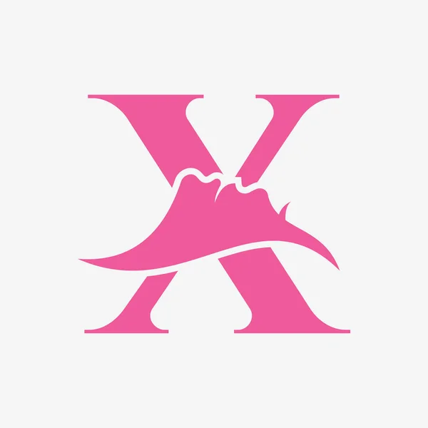 妇女面对字母X上的标志美丽的温泉象征与女性的脸庞 — 图库矢量图片