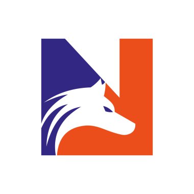 Wolf Logosu. Kurt Sembol Vektör Şablonu