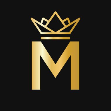 M Crown Logosu. Güzellik, Moda, Yıldız, Zarif, Lüks İşaret İçin Taç Logosu