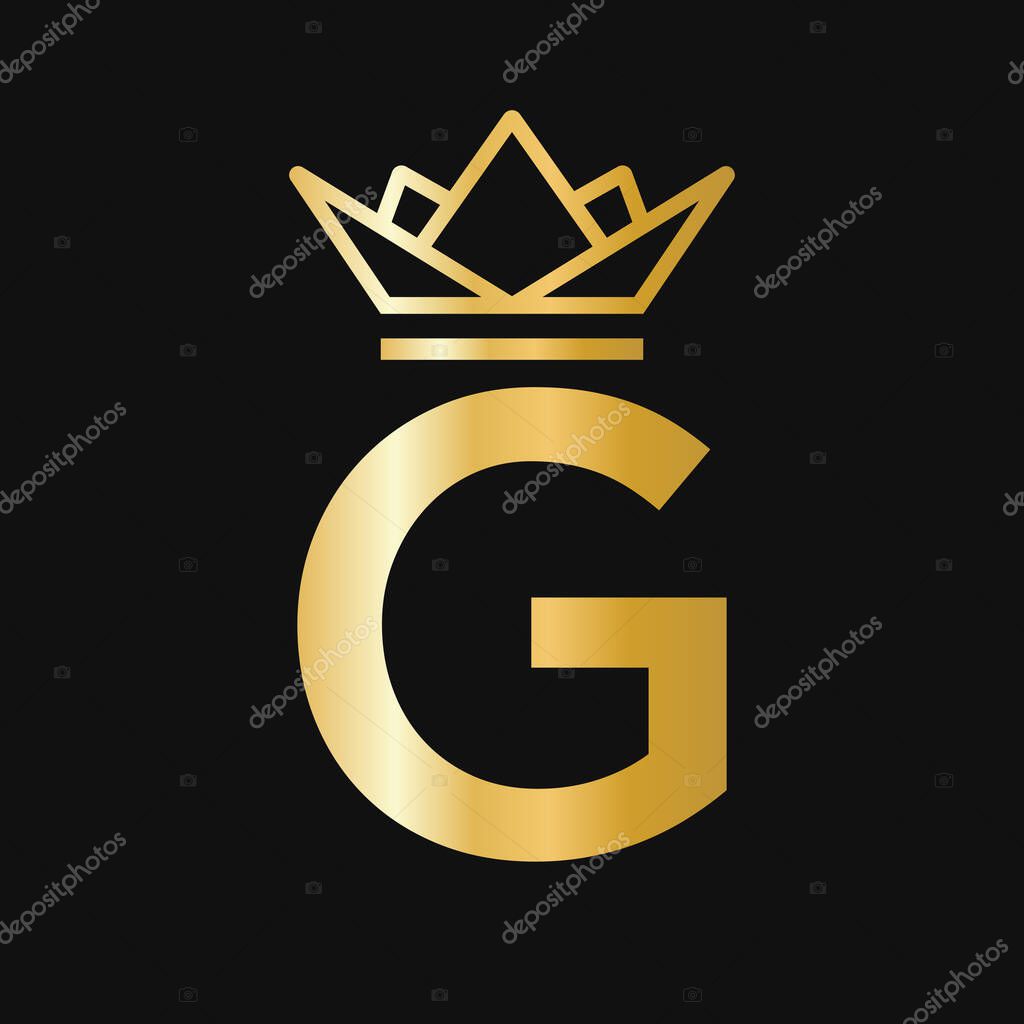 Letter G Crown Logo. Crown Logo for Beauty, Fashion, Star, Elegant, Luxury Sign