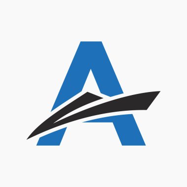 Bir Nakliye Logosu Yelkenli Sembolü. Denizcilik Gemisi Yelkenli Simgesi