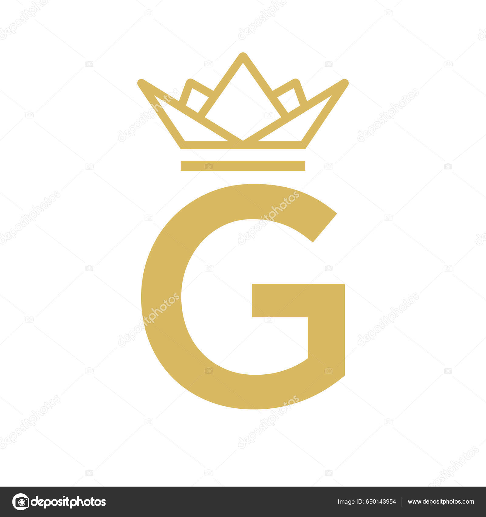 Initial Letter Crown Logo Crown Logo Beauty Fashion Star Elegant Stock ...