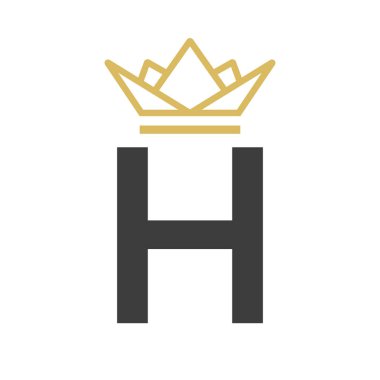 Baş harf H Crown Logosu. Güzellik, Moda, Yıldız, Zarif, Lüks İşaret İçin Taç Logosu