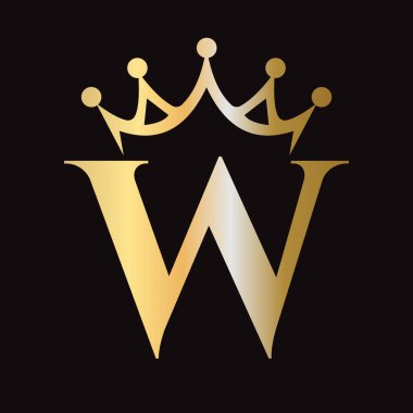 Kraliçe İşareti, Güzellik, Moda, Yıldız, Zarif, Lüks Sembol İçin W Crown Logosu