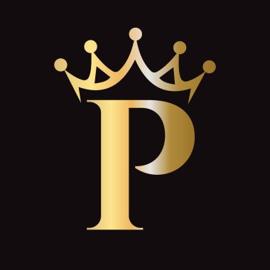 Kraliçe İşareti, Güzellik, Moda, Yıldız, Zarif, Lüks Sembol İçin P Crown Logosu