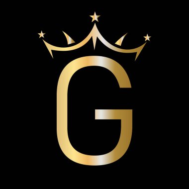 Güzellik ve Moda Logosu Sembol Vektör İşareti için G Crown Logosu