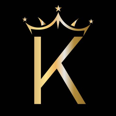 Güzellik ve Moda Logosu Sembol Vektör İşareti K Crown Logosu