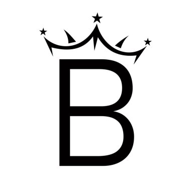 Güzellik ve Moda Logosu Sembol Vektör İşareti B Crown Logosu