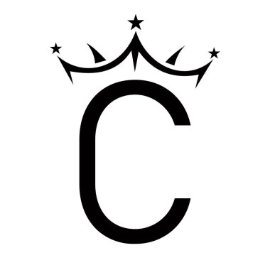 Güzellik ve Moda Logosu Sembol Vektör İşareti C Crown Logosu