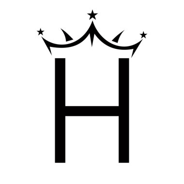 Güzellik ve Moda Logosu Sembol Vektör İşareti H Crown Logosu