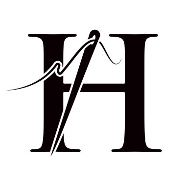 H Harfi Dikiş Logosu Nakış, Tekstil, Moda, Kumaş, Kumaş Sembolü Tasarımı
