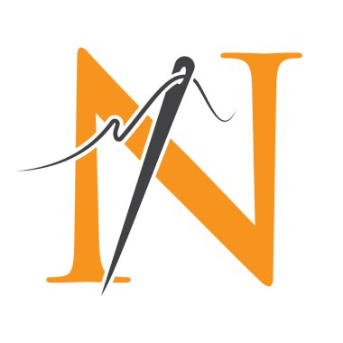 Nakış, Tekstil, Moda, Kumaş, Kumaş Sembolü için İğne Dikiş Logosu Tasarımı