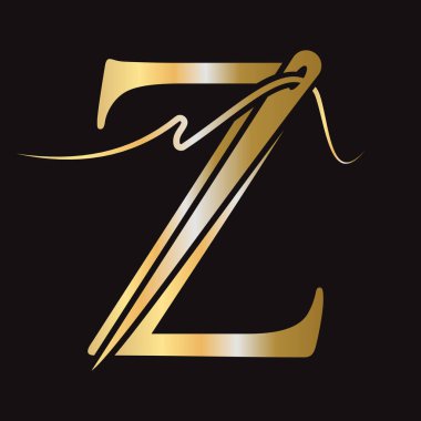 Nakışçı, Tekstil, Moda, Kumaş, Kumaş Sembolü için Z Harfi Dikiş Logosu Tasarımı