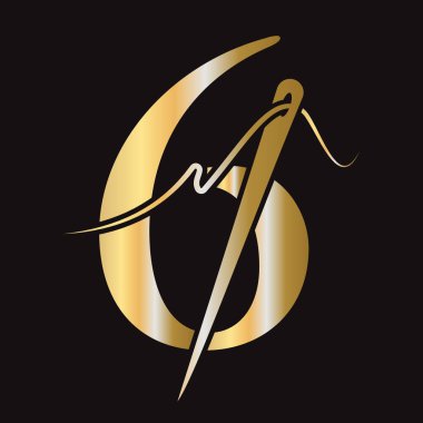 Nakışçı, Tekstil, Moda, Kumaş, Kumaş Sembolü için İlk Mektup 6 Dikiş Logosu Tasarımı