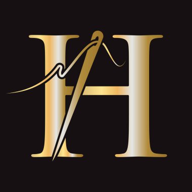 Nakış, Tekstil, Moda, Kumaş, Kumaş Sembolü için H Harfi Dikiş Logosu Tasarımı